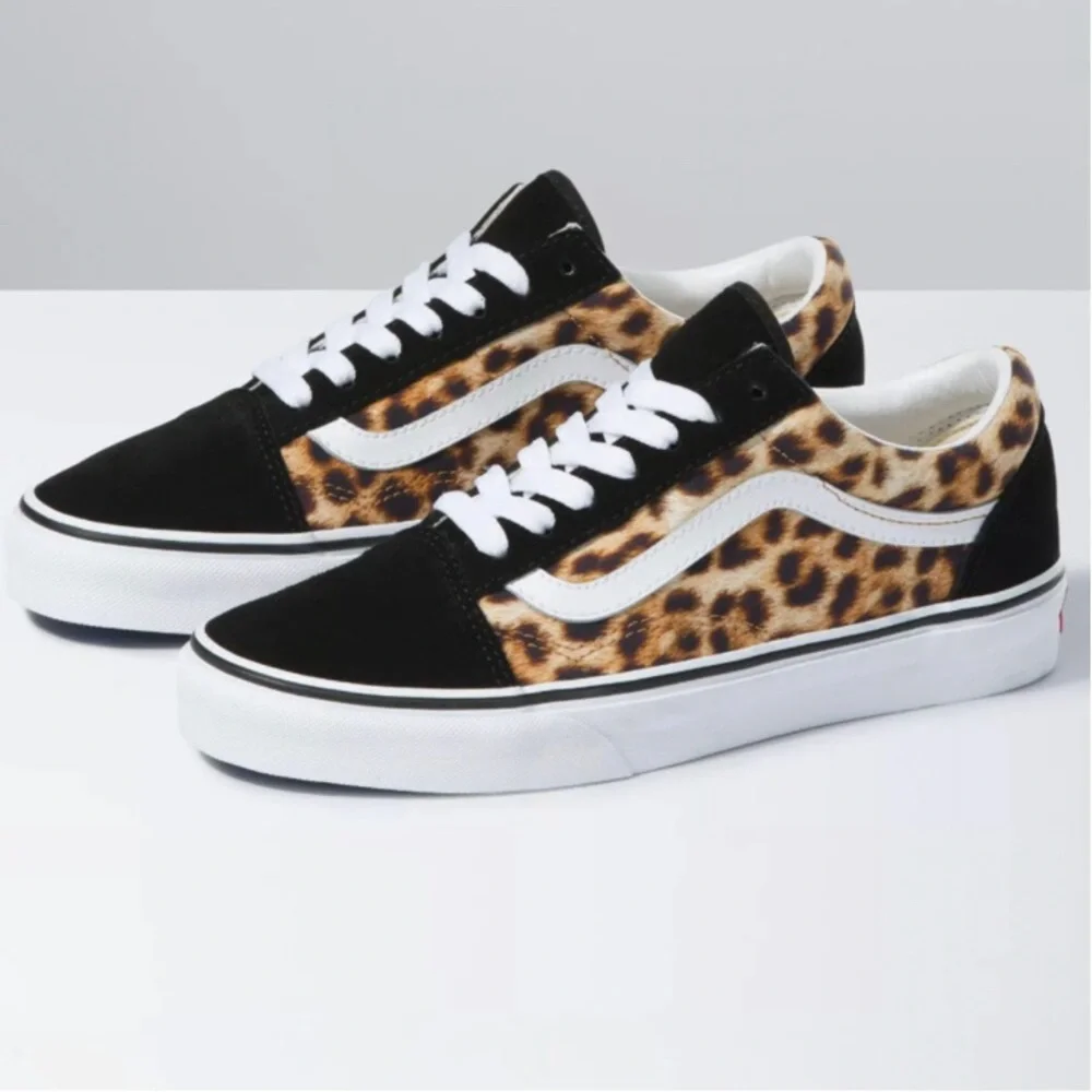 Vans Old Skool Leopard Black True Whit Unisex Shoe W 6 (M 4.5) NWT in box